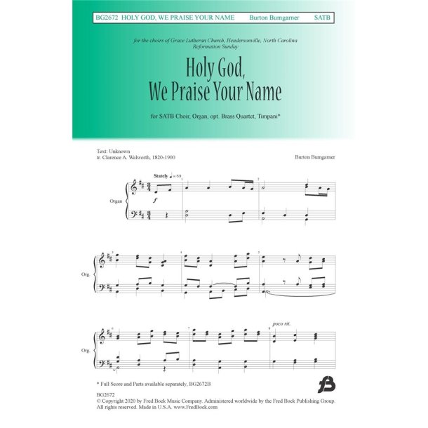 Holy God, We Praise Your Name