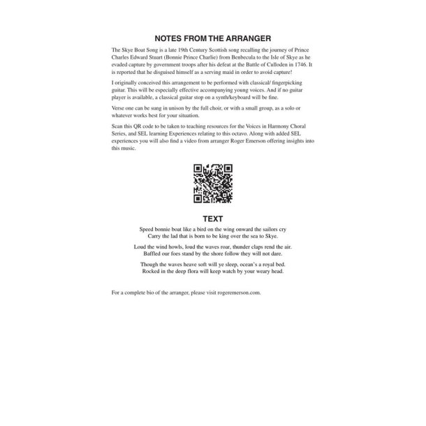 Over the Sea to Skye : Voices in Harmony