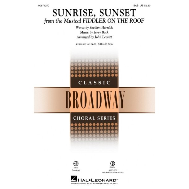 Sunrise, Sunset : from Fiddler on the Roof