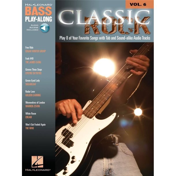 Bass Play-Along Classic Rock 	Book and Audio Online