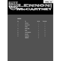 Lennon And McCartney : Bass Play-Along Volume 13