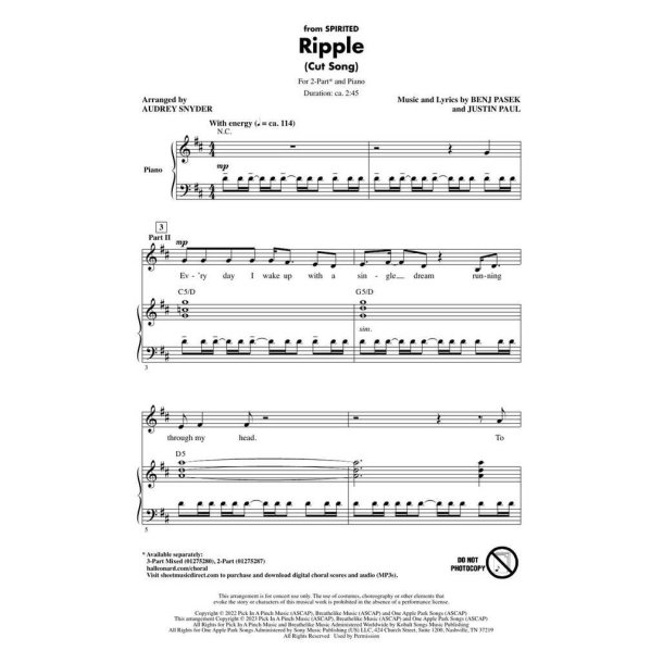 Ripple (Cut Song) [from Spirited] : Discovery Level 2