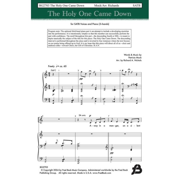 The Holy One Came Down