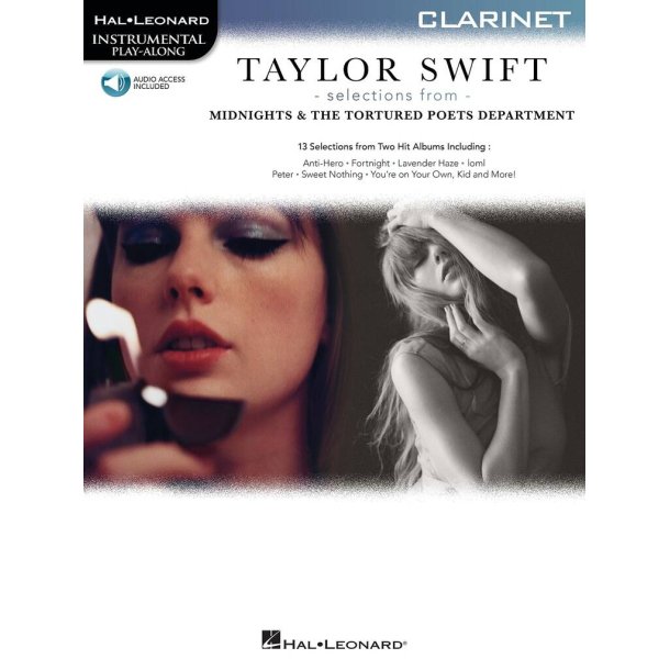Taylor Swift - Selections from Midnights & : The Tortured Poets Department Clarinet Play-Along Bk with Online Audio