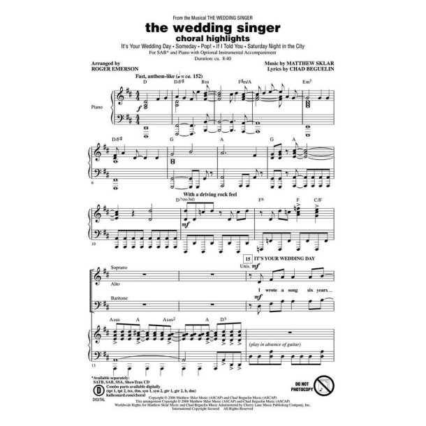 The Wedding Singer : Choral Highlights