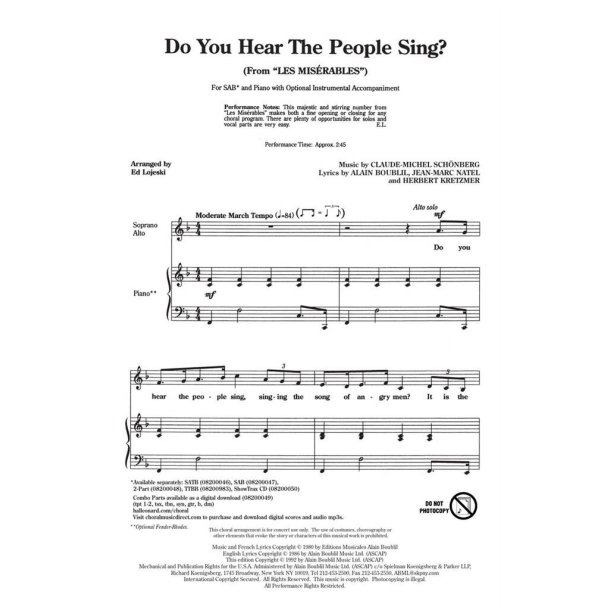 Do You Hear The People Sing (Les Miserables)