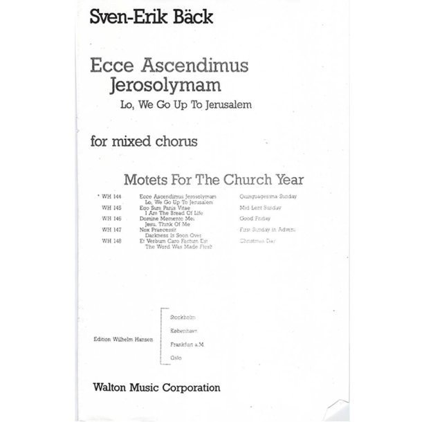 Ecce Ascendimus Jerosolymam