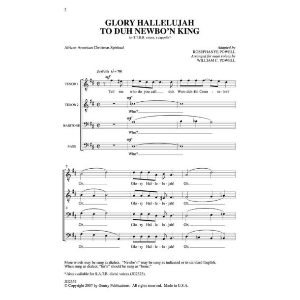 Glory Hallelujah to Duh Newbo'n King!