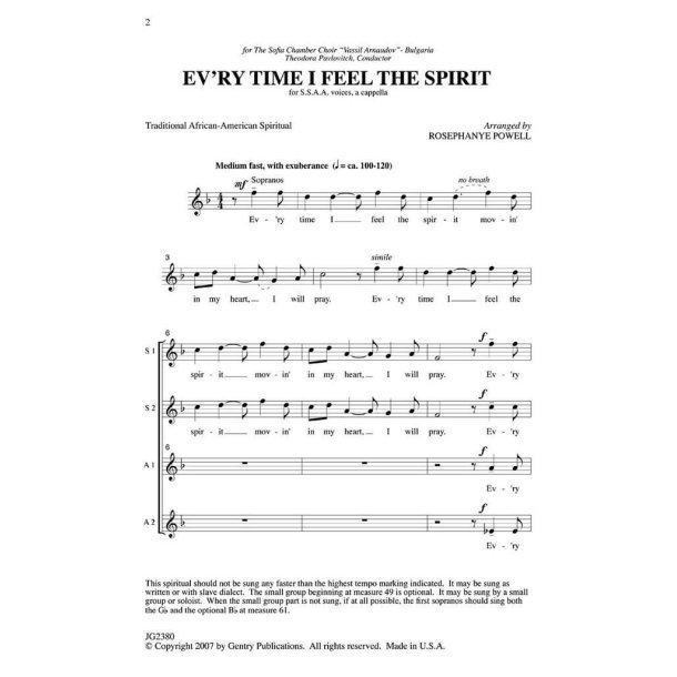 Ev'ry Time I Feel the Spirit