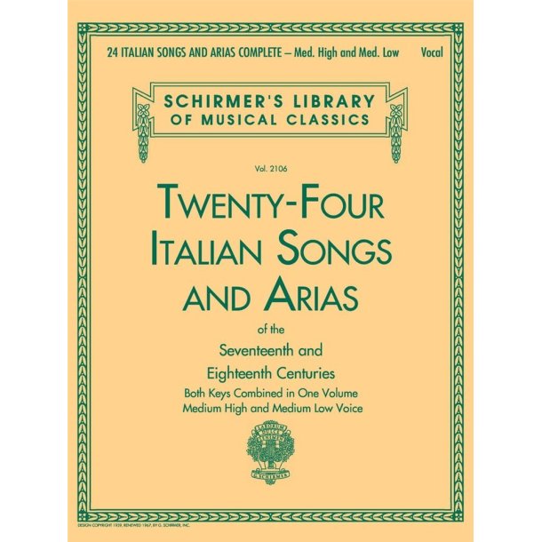 24 Italian Songs & Arias Of The Seventeenth And Eighteenth Centuries
