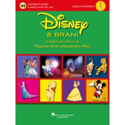 Disney - 8 brani arrangiati per chitarra : da Massimo Varini e Alessandro Minci (LIV. INTERMEDIO) - Big note scores + audio files via QR code
