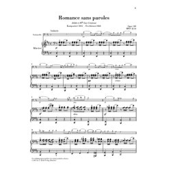 Romance sans paroles op. 109 : for Violoncello and Piano, with marked and unmarked string part