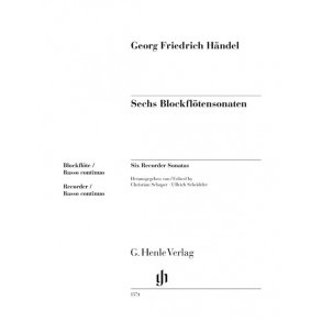 Six Recorder Sonatas : Performance score with basso continuo (without figured bass realisation)