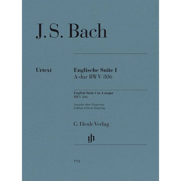 Englische Suiten BWV 806-811 - Without Fingering : Englische Suite Nr. 1 A-dur BWV 806