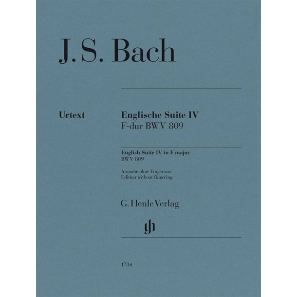 Englische Suiten BWV 806-811 - Without Fingering : Englische Suite Nr. 4 F-dur BWV 809