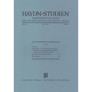 Haydn-Studien Bd. 1 Heft 1 : Haydn Studies Vol. 1 No. 1