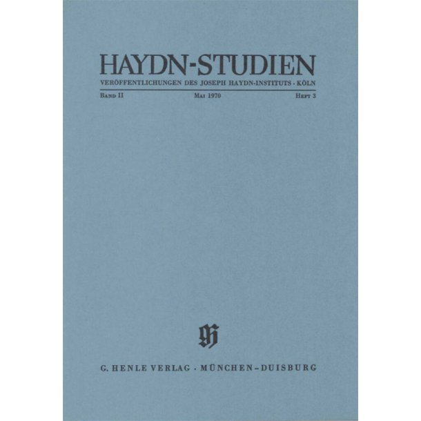 Haydn-Studien Bd. 2 Heft 3 : Haydn Studies Vol. 2 No. 3