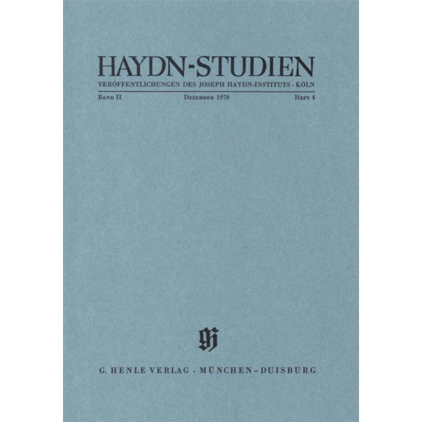 Haydn-Studien Bd. 2 Heft 4 : Haydn Studies Vol. 2 No. 4