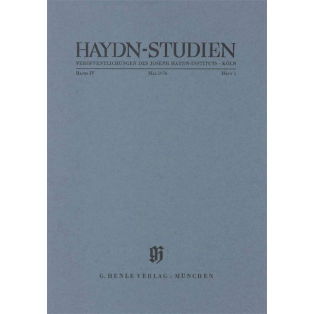 Haydn-Studien Bd. 4 Heft 1 : Haydn Studies Vol. 4 No. 1