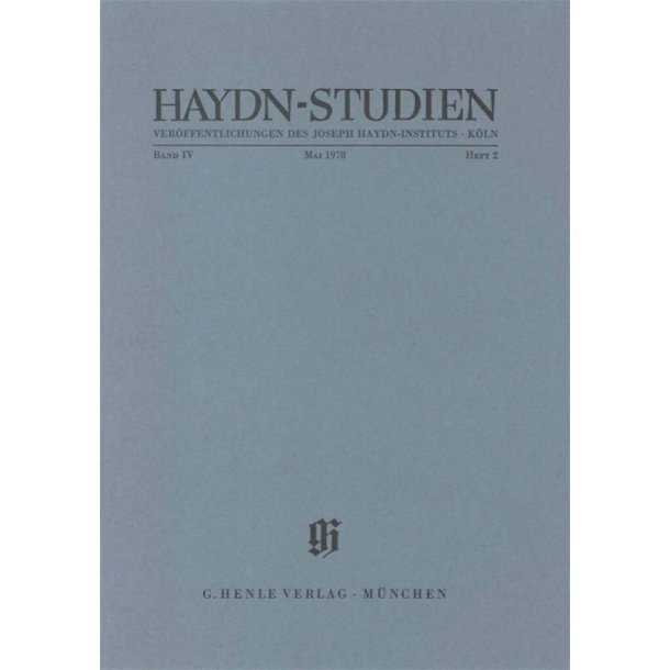 Haydn-Studien Bd. 4 Heft 2 : Haydn Studies Vol. 4 No. 2