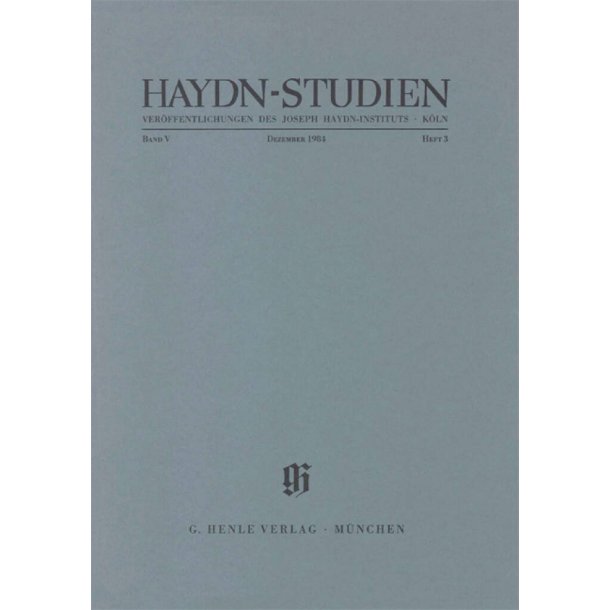 Haydn-Studien Bd. 5 Heft 3 : Haydn Studies Vol. 5 No. 3