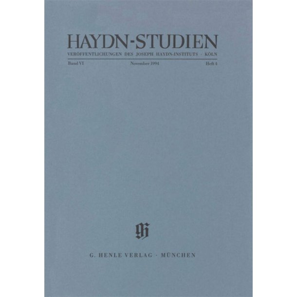 Haydn-Studien Bd. 6 Heft 4 : Haydn Studies Vol. 6 No. 4
