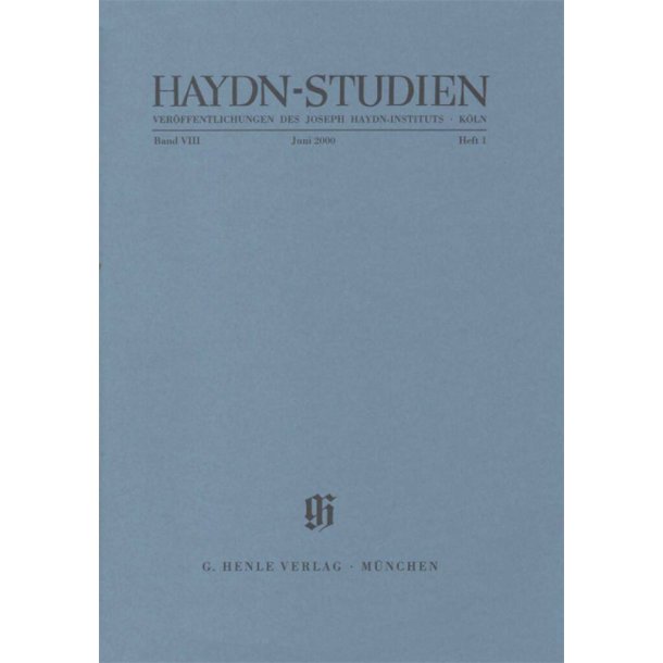 Haydn-Studien Bd. 8 Heft 1 : Haydn Studies Vol. 8 No. 1