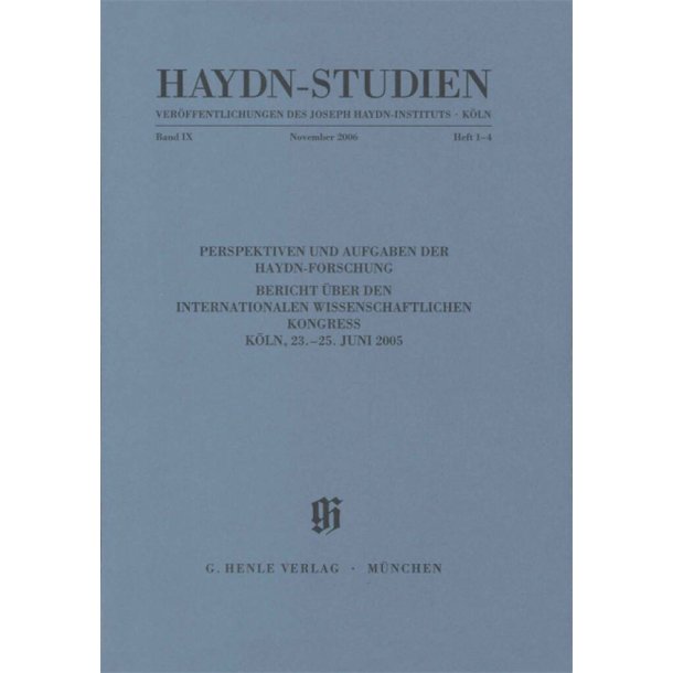 Haydn-Studien Band 9 Heft 1 - 4, 2005 : Haydn Studies Vol. 9 No. 1-4