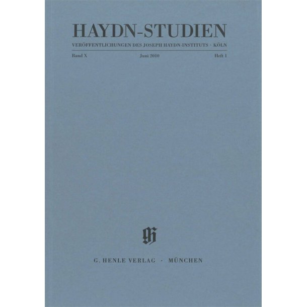 Haydn Studien Band 10 Heft 1 : Haydn Studies Vol. 10 No. 1