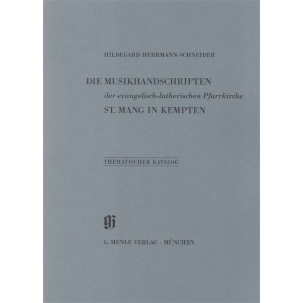 KBM 19 Evangelisch-lutherische Pfarrkirche St Mang : Catalogues of Music Collections in Bavaria