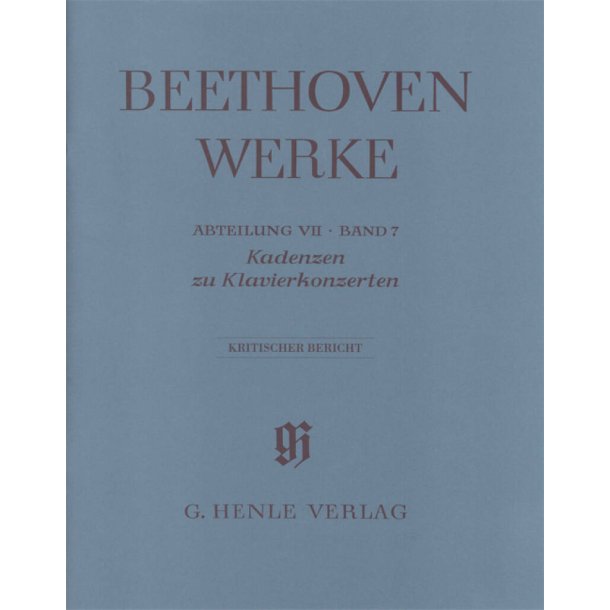 Kadenzen zu Klavierkonzerten : Critical report