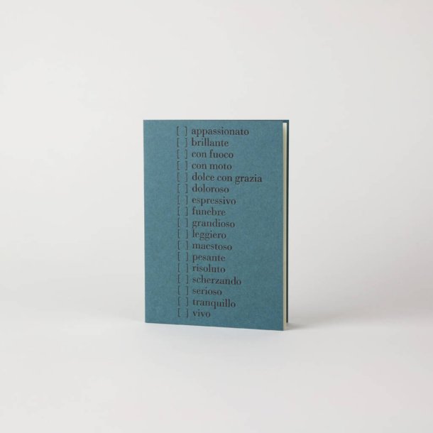 Greeting Card - Musical terms : Embossed, folded card on Henle paper with blank page insert and envelope