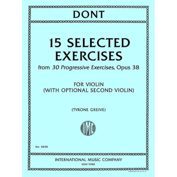 15 Selected Exercises : From 30 Progressive Exercises Opus 38