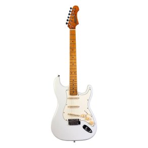 JS300 Electric Guitar from Jet Guitars  - White : Roasted Maple Fretboard