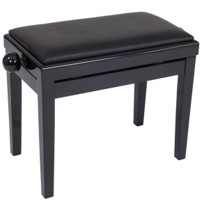 Kinsman Adjustable Piano Bench - Polished Black : Polished Gloss Black