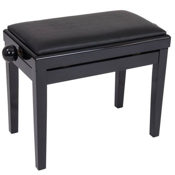 Kinsman Adjustable Piano Bench - Polished Black : Polished Gloss Black