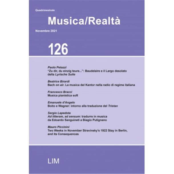 Musica Realt&agrave; 126 n. 3/2021