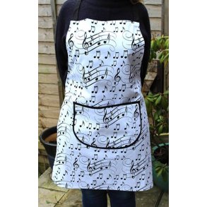 Apron Black/White Notes Design