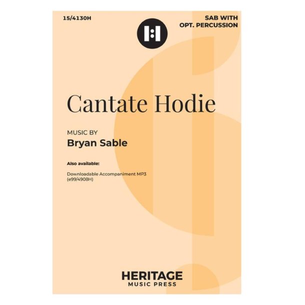 Cantate Hodie : SAB and Piano with opt. Hand Drum and Finger Cymbals