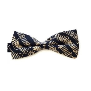 Music Gifts Company: Silk Bow Tie - Black Mozart Manuscript (Gift Boxed)