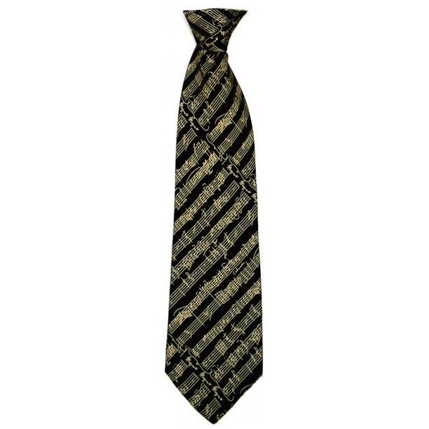 Music Gifts Company: Silk Tie - Black Mozart Manuscript