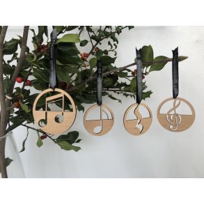 Wooden music pendants : pack of 4 pieces