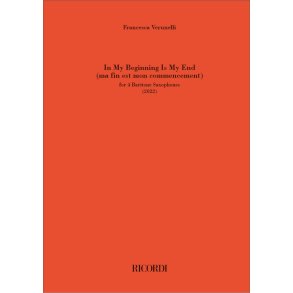 In My Beginning Is My End (ma fin est mon commence : for 4 Baritone Saxophones (2022)