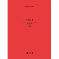 Proesie : testi di Federico Maria Sardelli per voce sola - LIBRO I (2020)