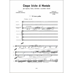 Cinque liriche di Montale : per soprano, flauto, clarinetto e quartetto d'archi (1948)