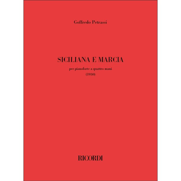 Siciliana e Marcia : per pianoforte a quattro mani