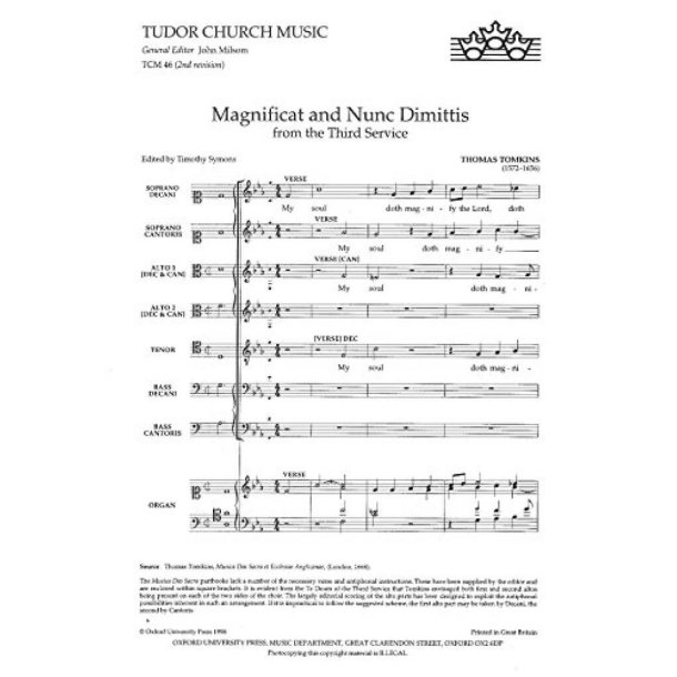 Magnificat and Nunc Dimittis from the Third Servic : Paperback