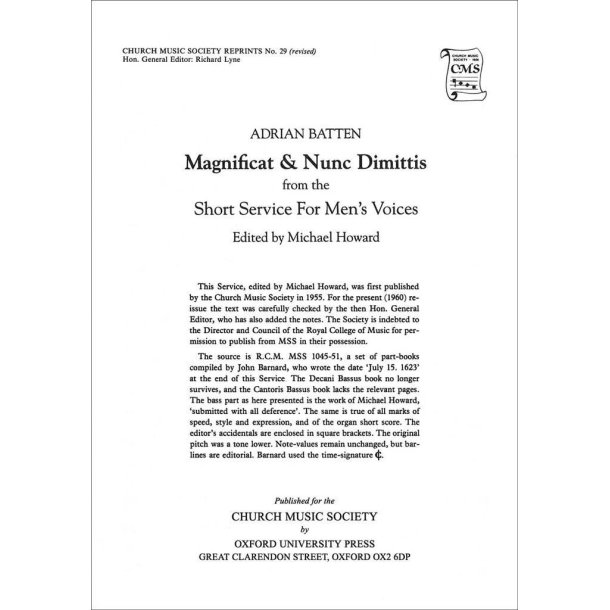 Magnificat and Nunc Dimittis : from the Short Service