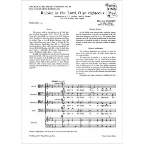 Rejoice in the Lord, O ye righteous