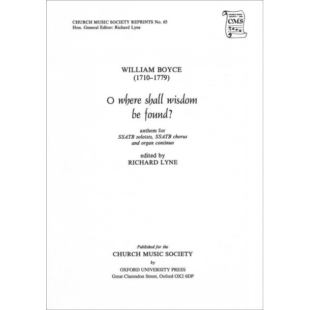 O where shall wisdom be found?